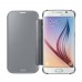 Samsung Galaxy S6 Edge - Luxury Elegant Glitter Smart Flip Ultra Slim View Electroplated Mirror Hard Clear Transparent Phone Protective Cover Case - Silver